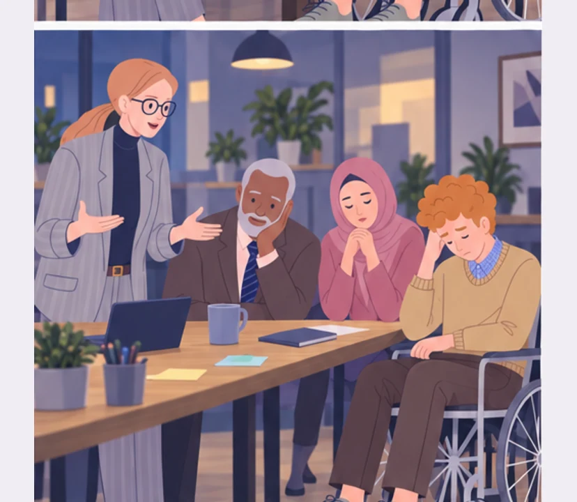 At the next meeting the team stays silent and avoids Anna’s gaze.
