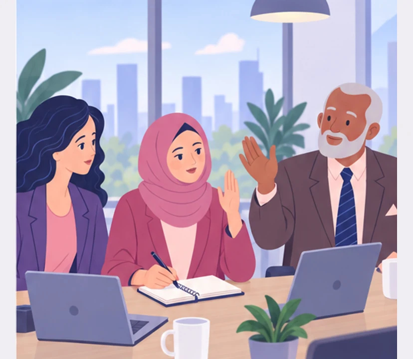 Amira tries to join in but someone starts speaking before her.